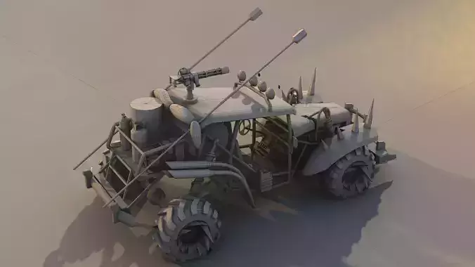 Apocalyptic Buggy Modular Pack Low-poly 3D model 5