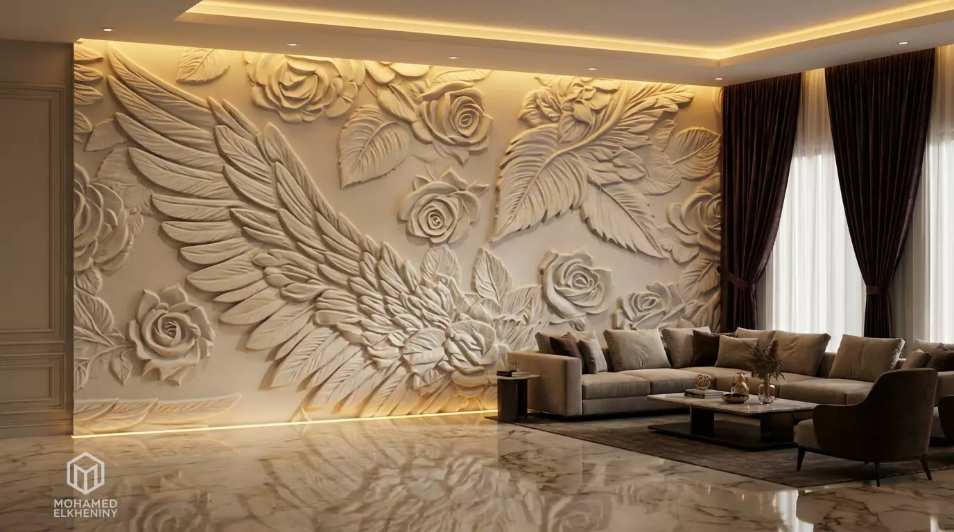 modern panel wall decor set relief stl mural CNC 282 3D model