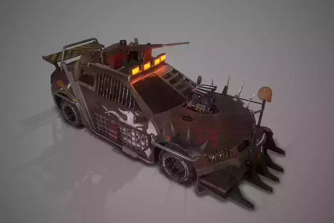 Apocalyptic Car Modular Pack Low-poly 3D model 7