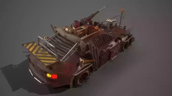 Apocalyptic Car Modular Pack Low-poly 3D model 2