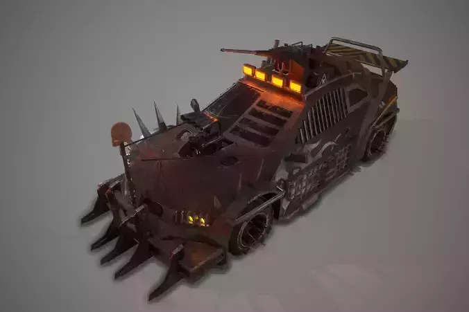 Apocalyptic Car Modular Pack Low-poly 3D model 5