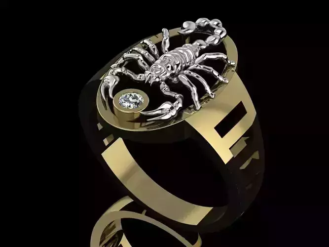 Set Scorpion Pendant and Ring Jewelry Brand Gold