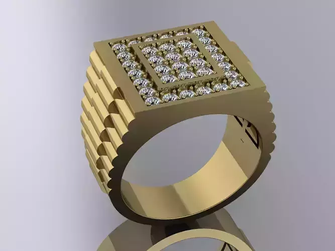 Elegant Mens Ring Jewelry Gold