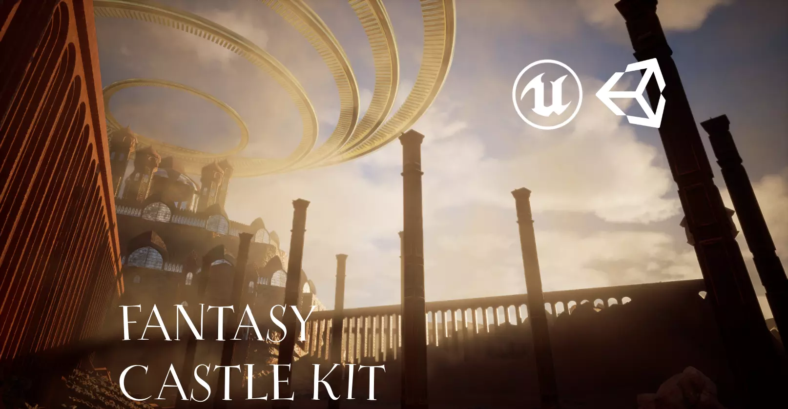 3D model Fantasy Ancient Castle Modular Kit 3D Kitbash Environment VR ...