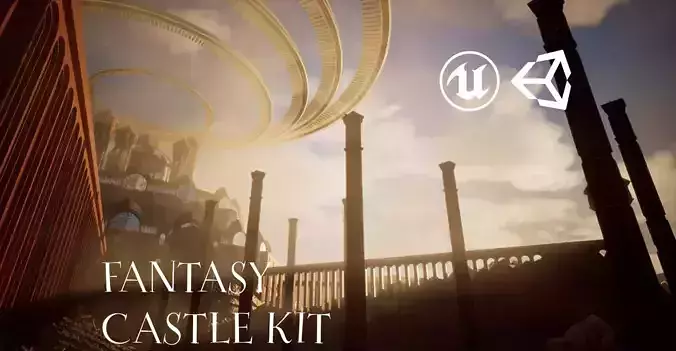 Fantasy Ancient Castle Modular Kit 3D Kitbash Environment