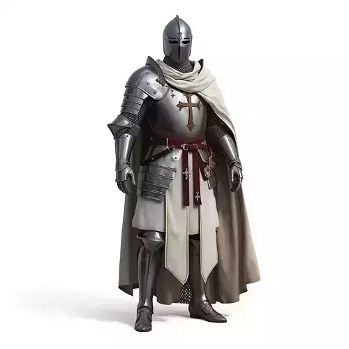 Royal Golden Knight Armor 3D Model Ornate Full Suit