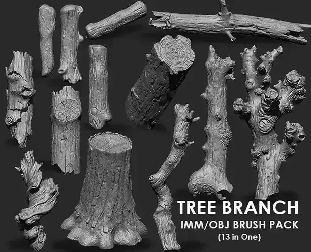 Tree Branch IMM OBJ Brushes 13 in one 