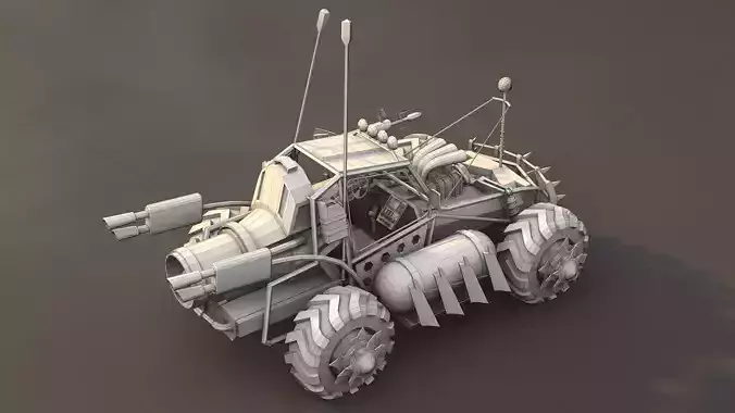 Apocalyptic Buggy Modular Pack Low-poly 3D model 4