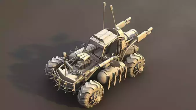 Apocalyptic Buggy Modular Pack Low-poly 3D model 3