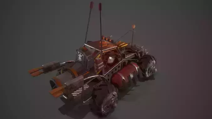 Apocalyptic Buggy Modular Pack Low-poly 3D model 2