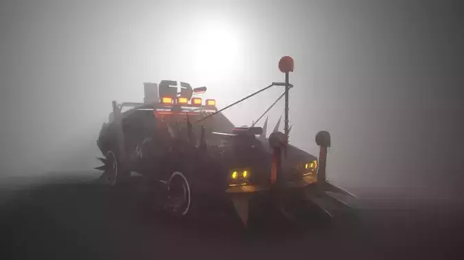 Apocalyptic Car Modular Pack Low-poly 3D model 6