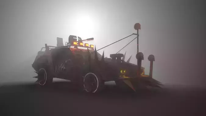 Apocalyptic Car Modular Pack Low-poly 3D model 7