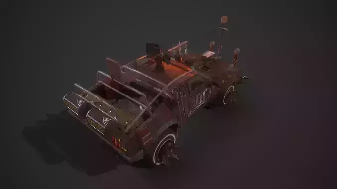 Apocalyptic Car Modular Pack Low-poly 3D model 2