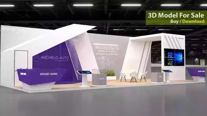 stall booth exhibition 3d model