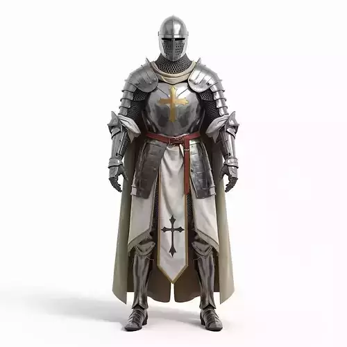 Royal Golden Plate Armor 3D Model Ornate Full Suit