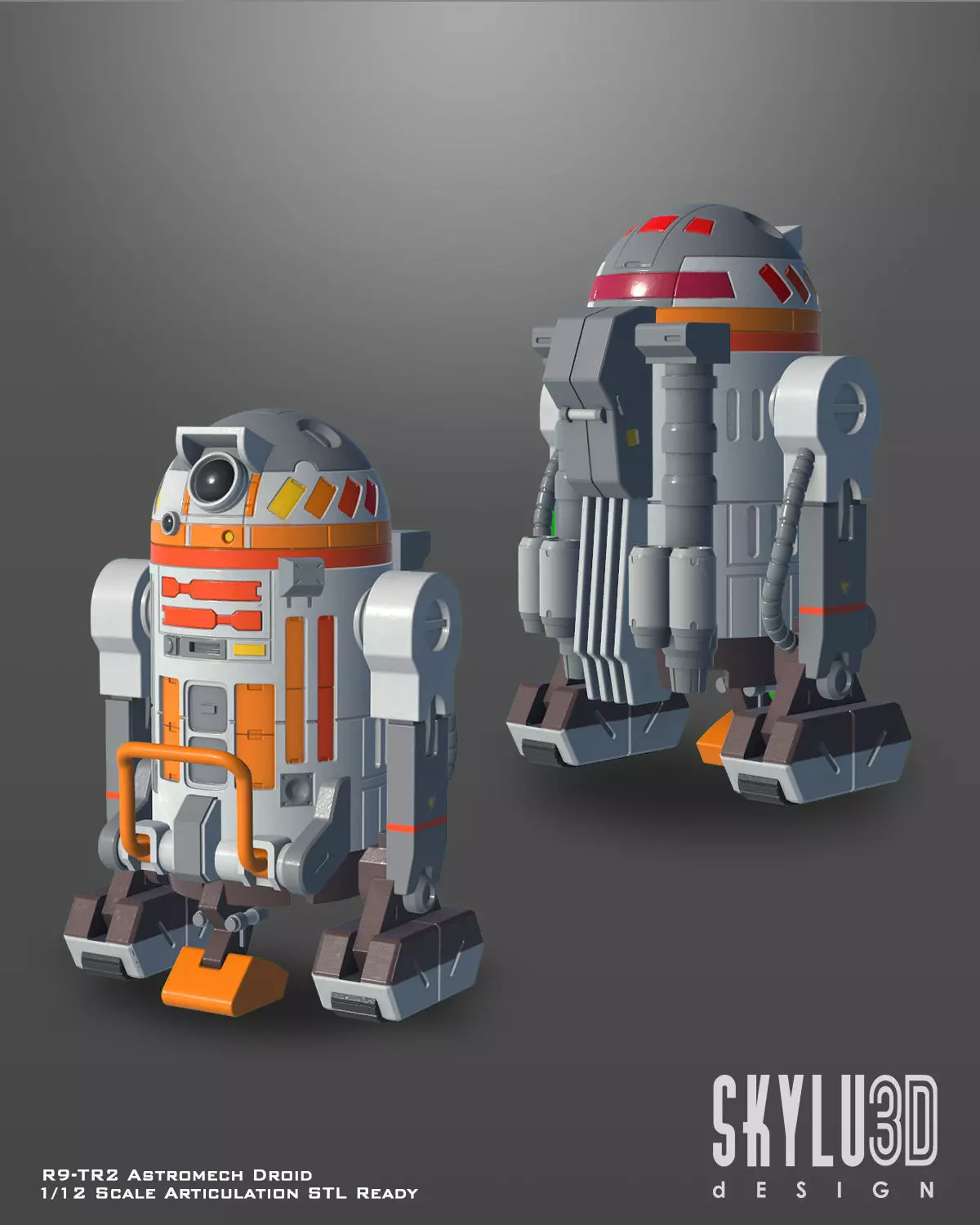 R9-TR2 Visions Astromech Droid One 12 Scale STL 3D print model