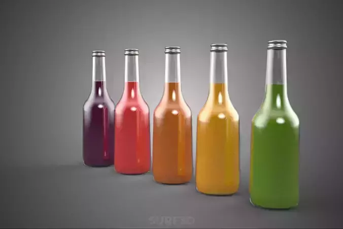 MIXED FRUIT VEGETABLE JUICE GLASS BOTTLE CROP VEGGIE COLLECTION 3D model 7