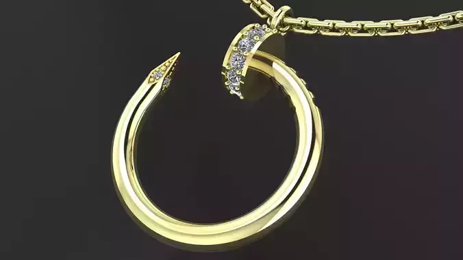 NAIL NECKLACE print model 3D print model 3D print model