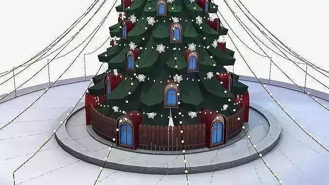 Enchanted Evergreen Stylized Christmas Tree 3D Model