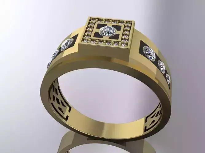 Mens Elegant Ring Gold Jewlery Brand