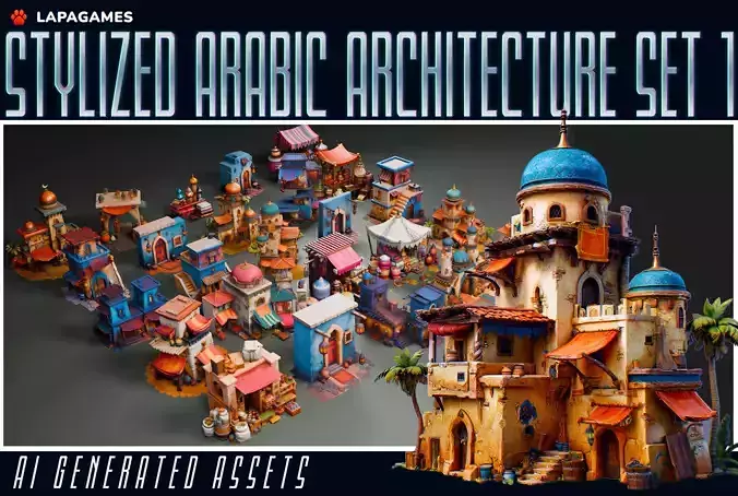 Stylized Arabic Architecture Set 1