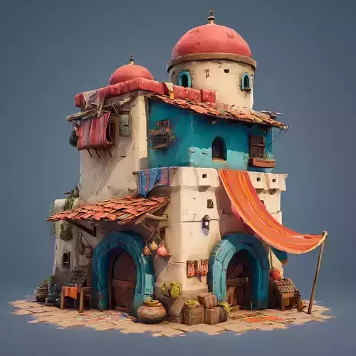 Stylized Arabic Architecture Set 2 3D model