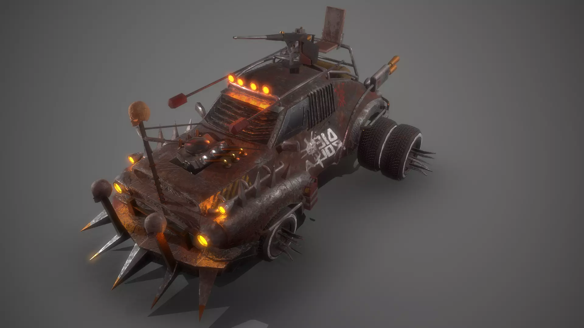 Post Apocalyptic Car Modular Pack Low-poly 3D model