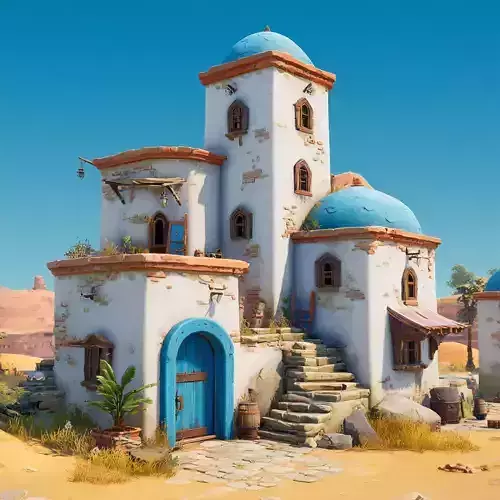 Stylized Arabic Architecture Set 3 3D model