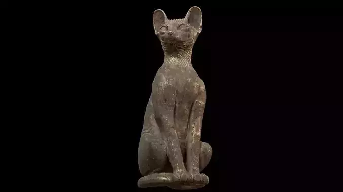 Ancient Egyptian Cat Statue Black 