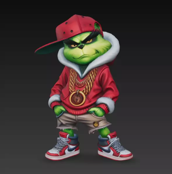 Gangster Grinch Stylized 3D Printable Figure 3D print model