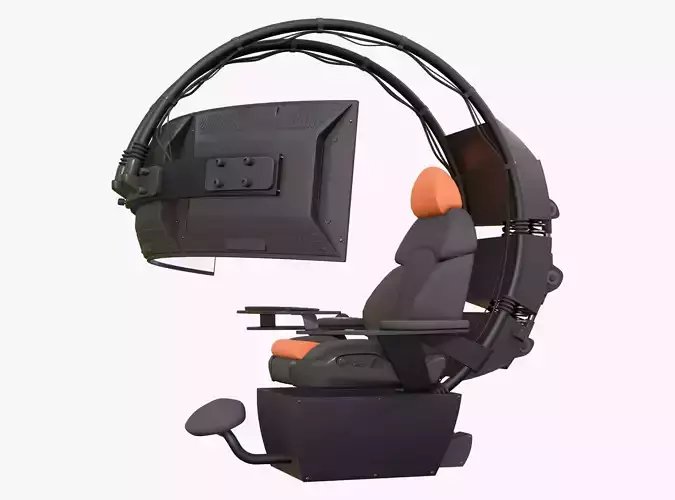 Gaming Workstation Chair with Triple Monitor M1