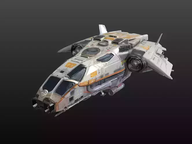 Space Dropship STL Compact Military Transport 3D print model