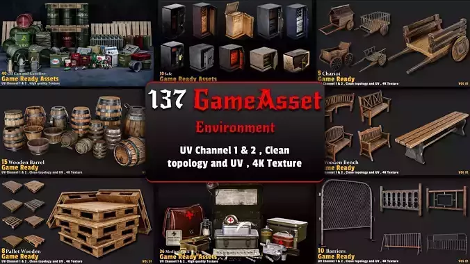 137 Game-Ready Environment Assets Mega Bundle