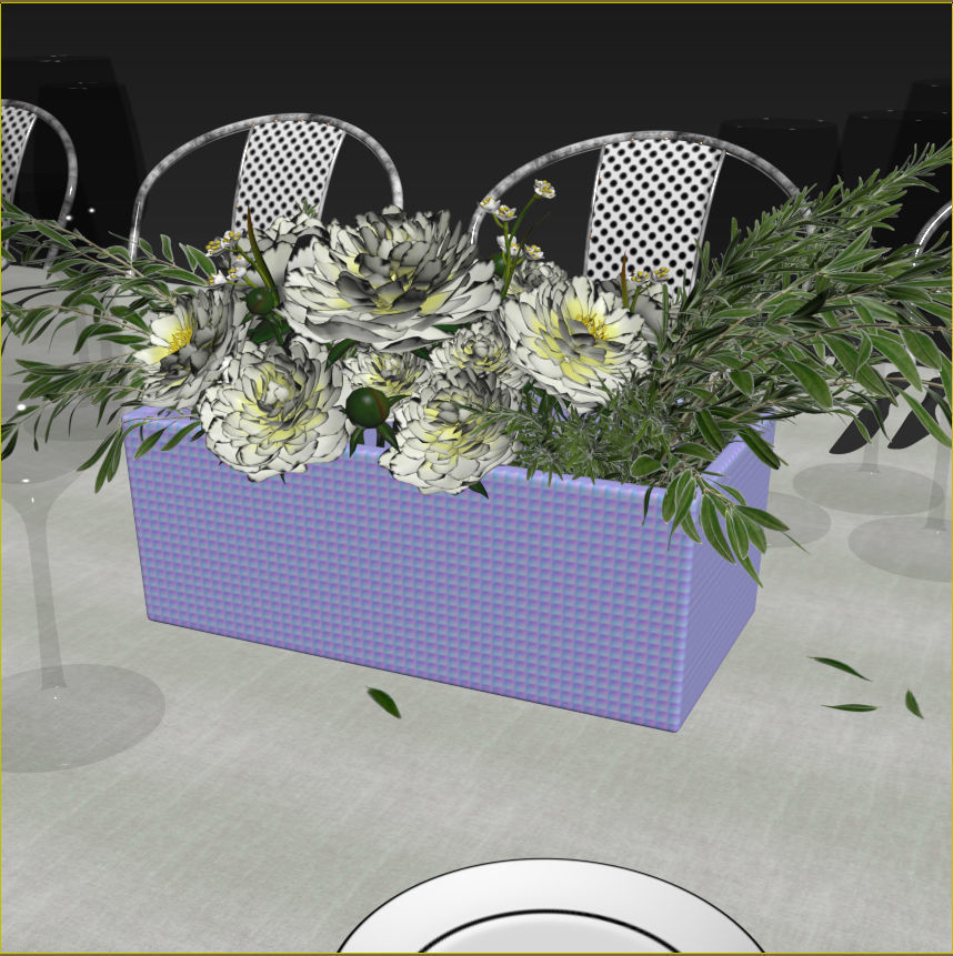 Banquet Table Setting 3D model_17