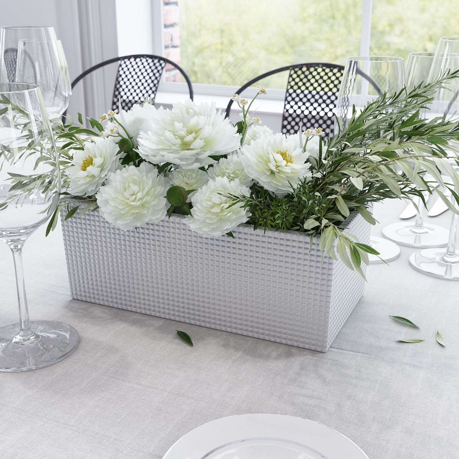 Banquet Table Setting 3D model_3