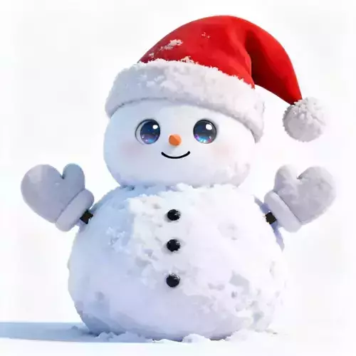 Cute Chubby Snowman 3D Model - Winter Holiday Character