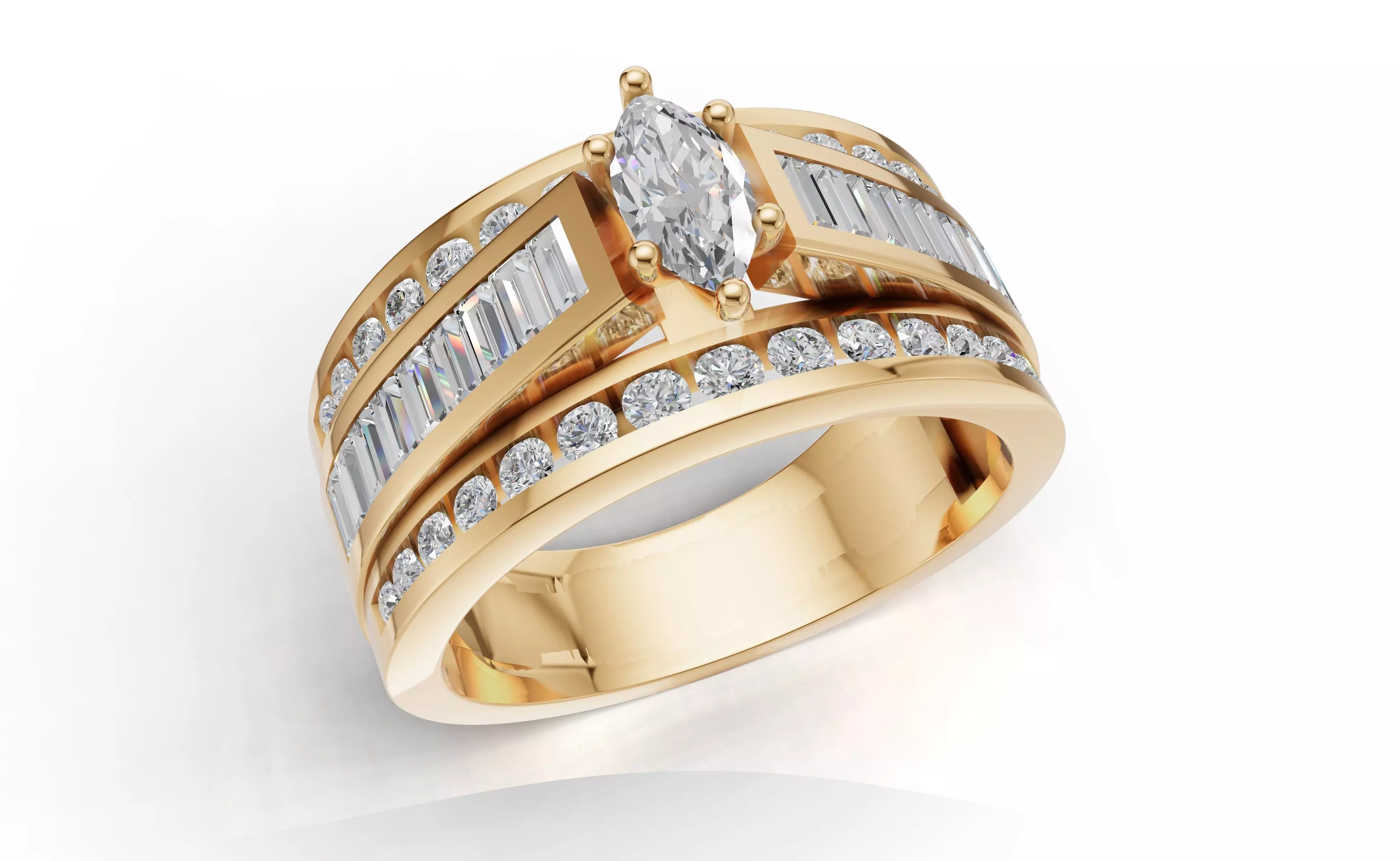 AV 737 Diamond Womens Engagement Ring 3D print model