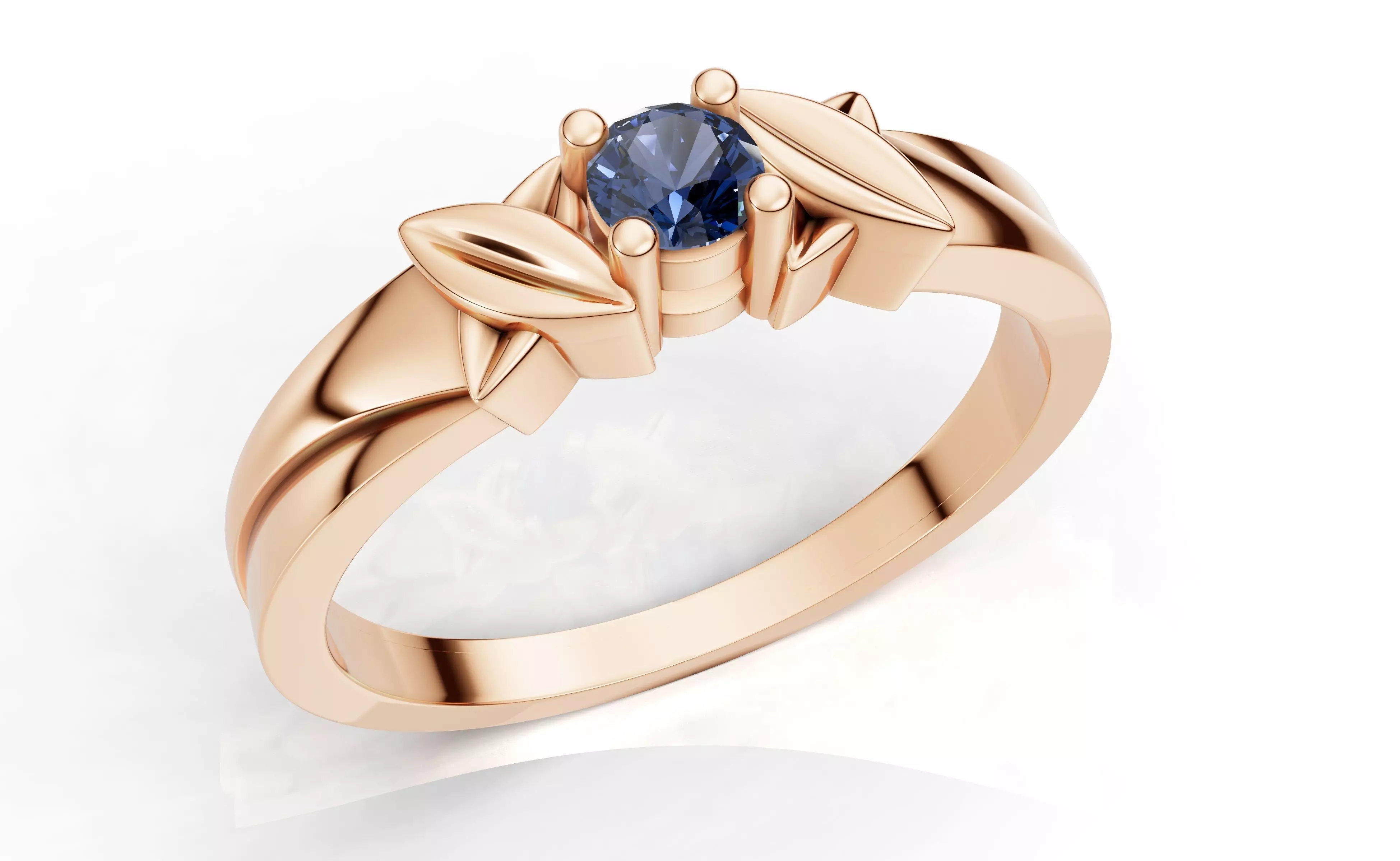 AV 740 Diamond Womens Solitaire Bridal Engagement Promise Ring 3D print model