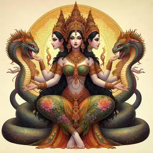 2980  Indian Serpent Woman Dancer on Pedestal  magic