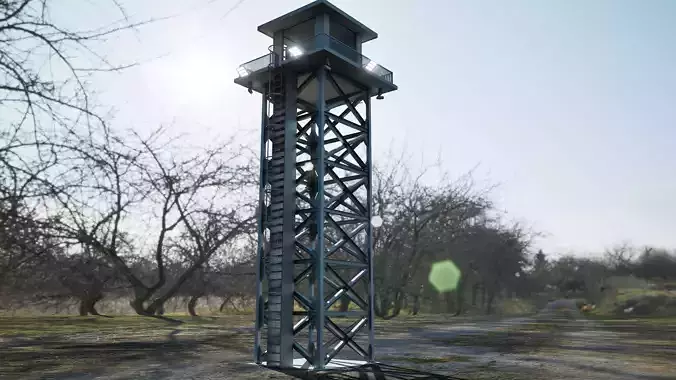 Military Base  Watchtower Guard Tower  FBX BLEND OBJ