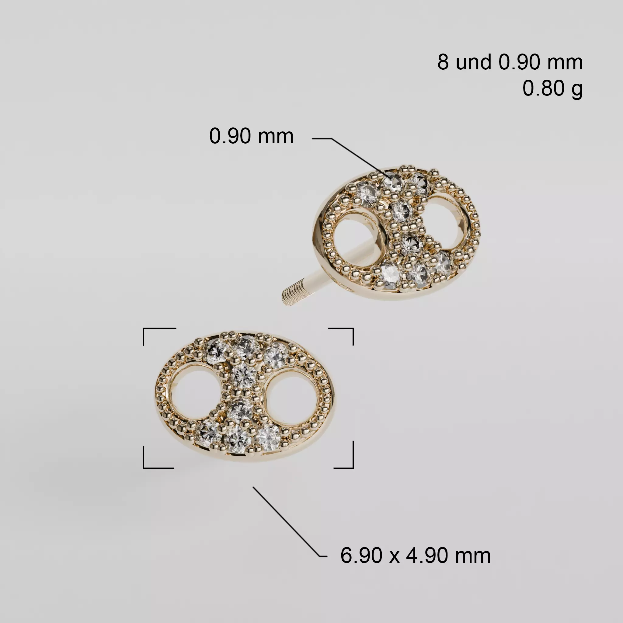 diamond earring 3D print model