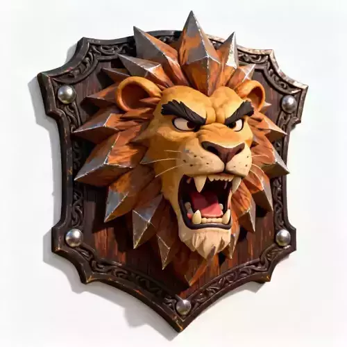 Stylized Warrior Lion Trophy - Fierce Wall Decor