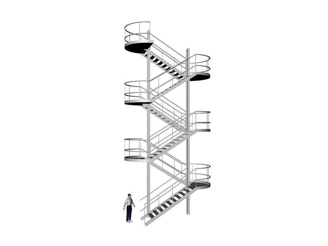 metal stairs 3D model 3D model
