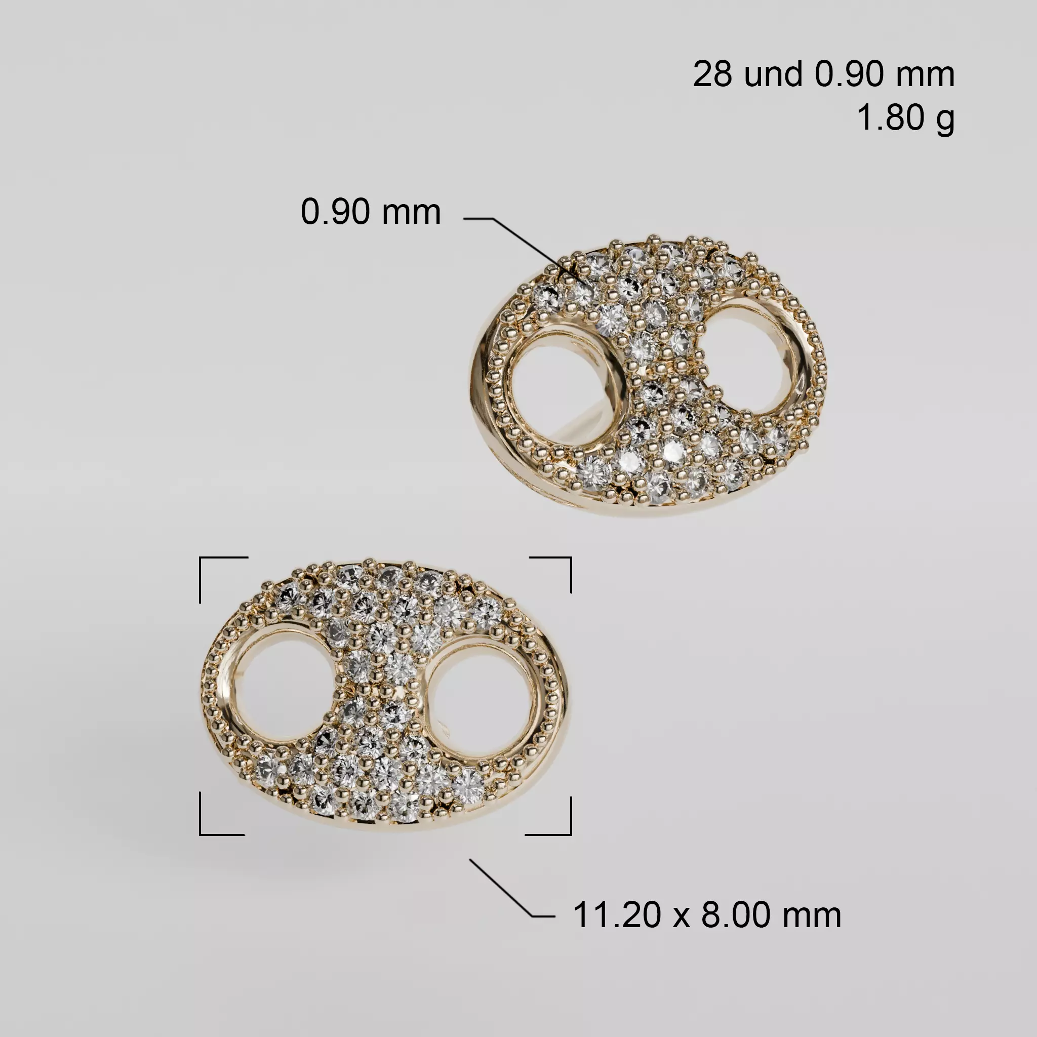 Diamond earring 3D print model