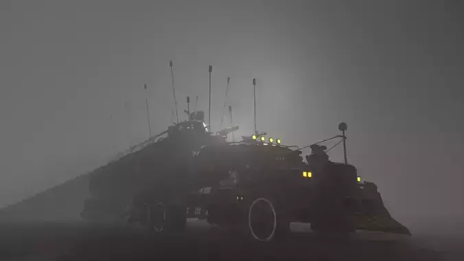 Apocalyptic Big Truck Modular Pack Low-poly 3D model 5
