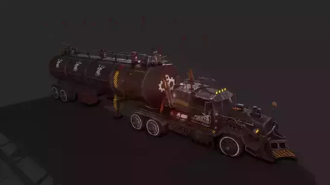 Apocalyptic Big Truck Modular Pack Low-poly 3D model 2