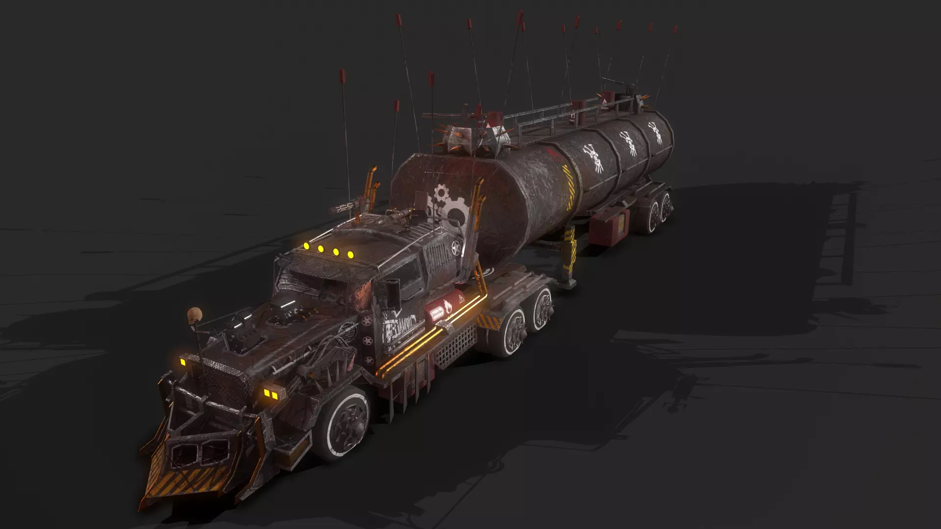 Apocalyptic Big Truck Modular Pack Low-poly 3D model