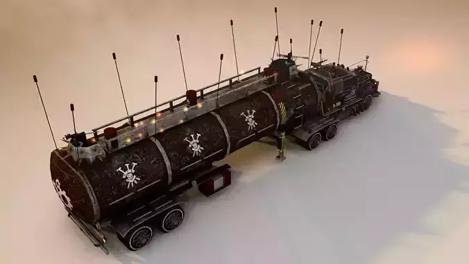 Apocalyptic Big Truck Modular Pack Low-poly 3D model 7