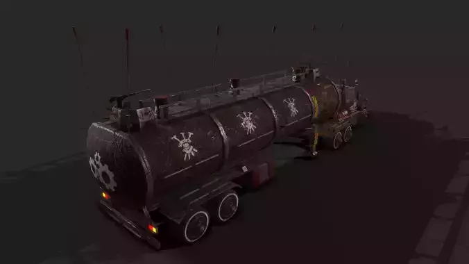 Apocalyptic Big Truck Modular Pack Low-poly 3D model 3