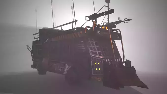 Apocalyptic Bus Modular Pack Low-poly 3D model 3
